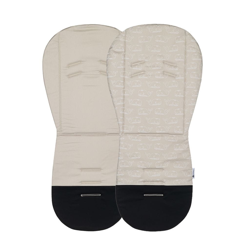 Universal stroller insert double-sided Beige Whales Petite&Mars