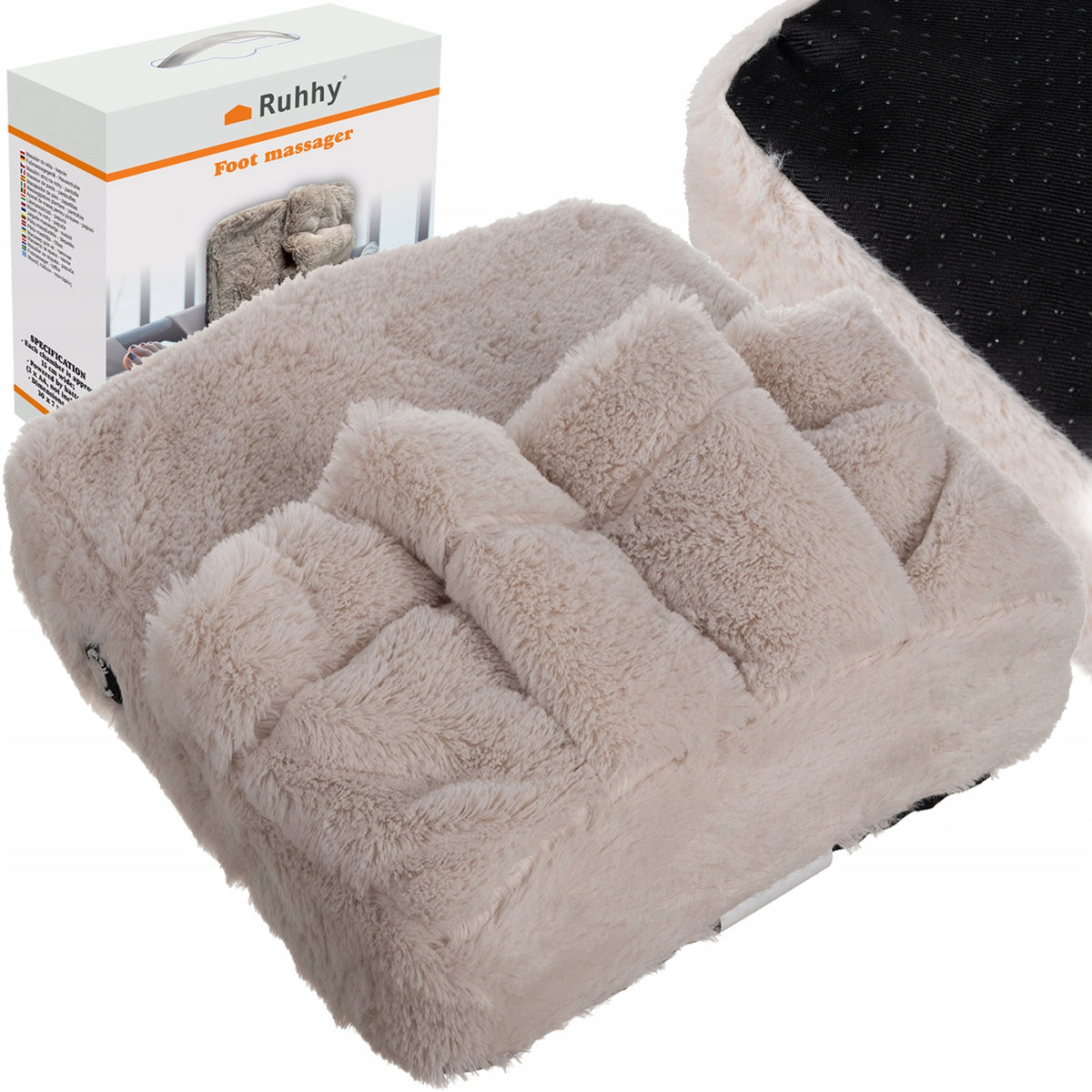 Universal warm electric massage slippers foot massager beige