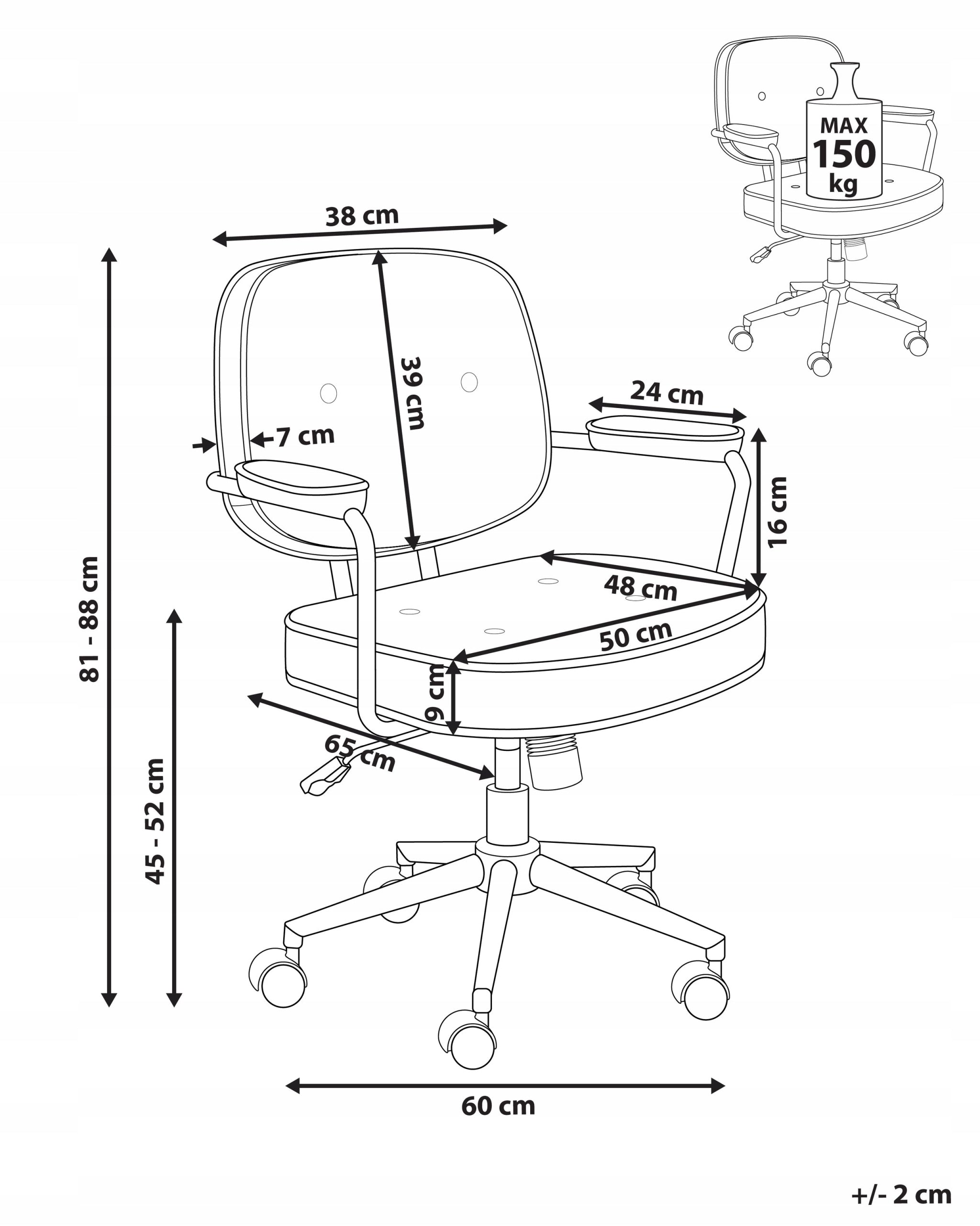 Upholstered Office Chair Metal Frame Beige Medical device no