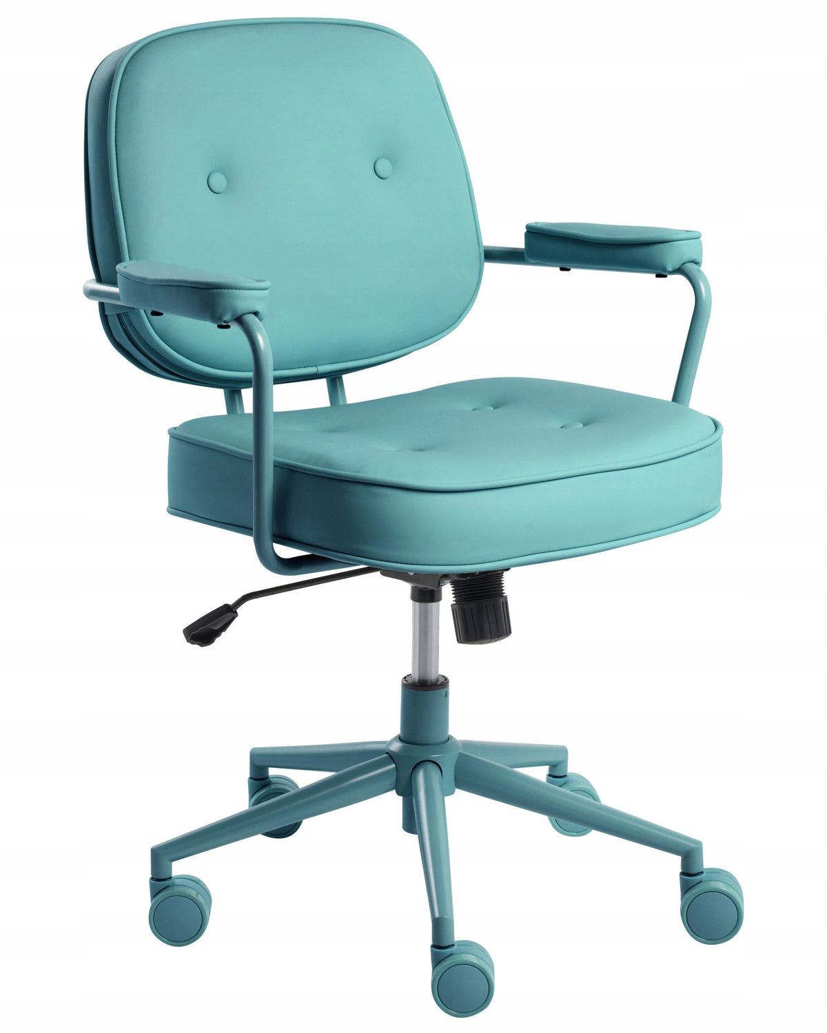 Upholstered Office Chair Metal Turquoise Frame
