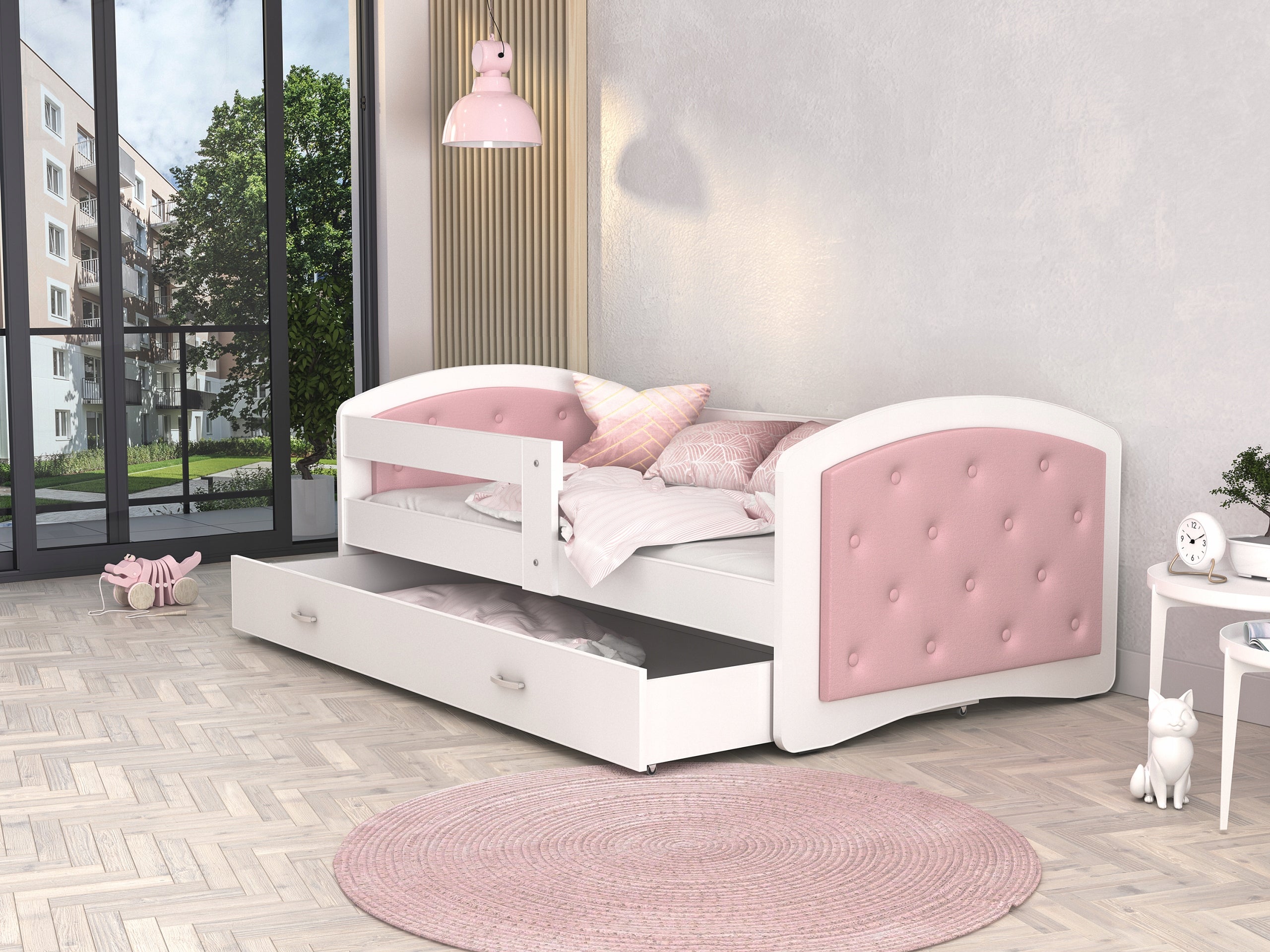 Upholstered bed 160x80 drawer + mattress MEGI Brand AJKmeble