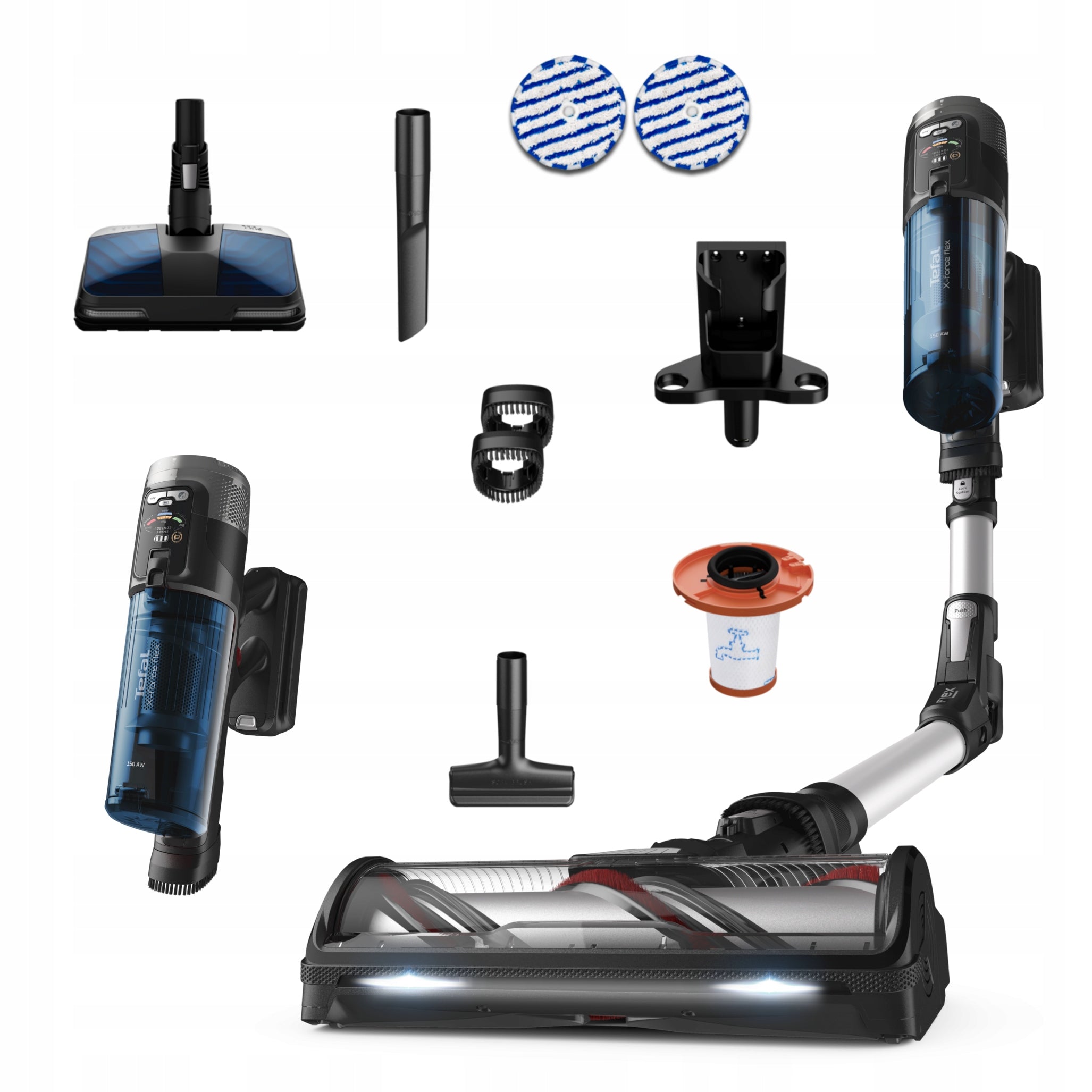 Upright mop vacuum cleaner TEFAL X-Force Flex 13.60 TY9AC1 Aerospin Aqua
