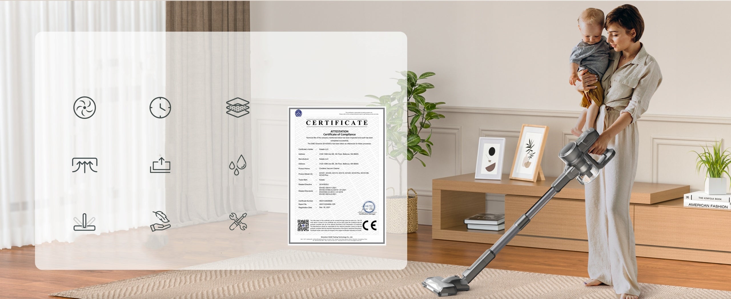 Upright vacuum cleaner Kalado KCV01B silver/grey Dust container volume 0.7 l