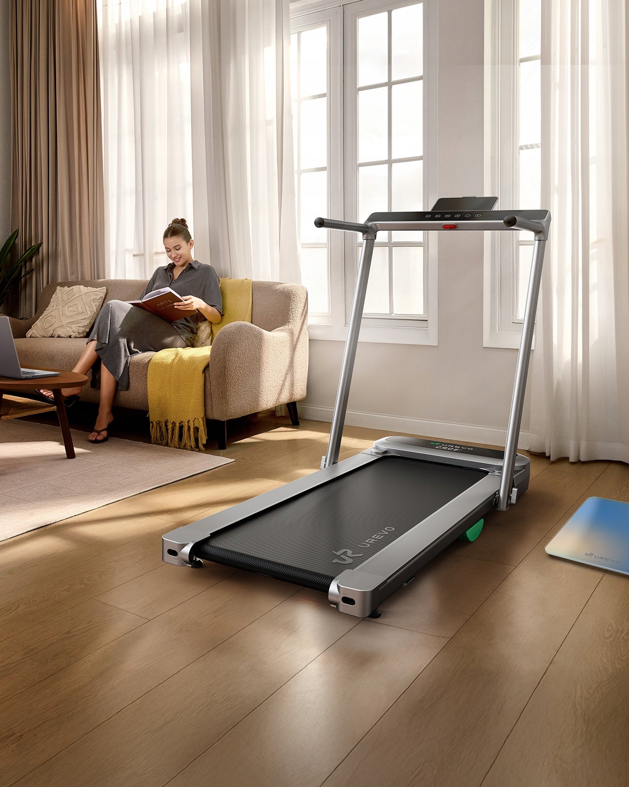 Urevo FoldiMix 5 Pro 13.4KM/H Folding Electric Treadmill, Silver Maximum user weight 120 kg