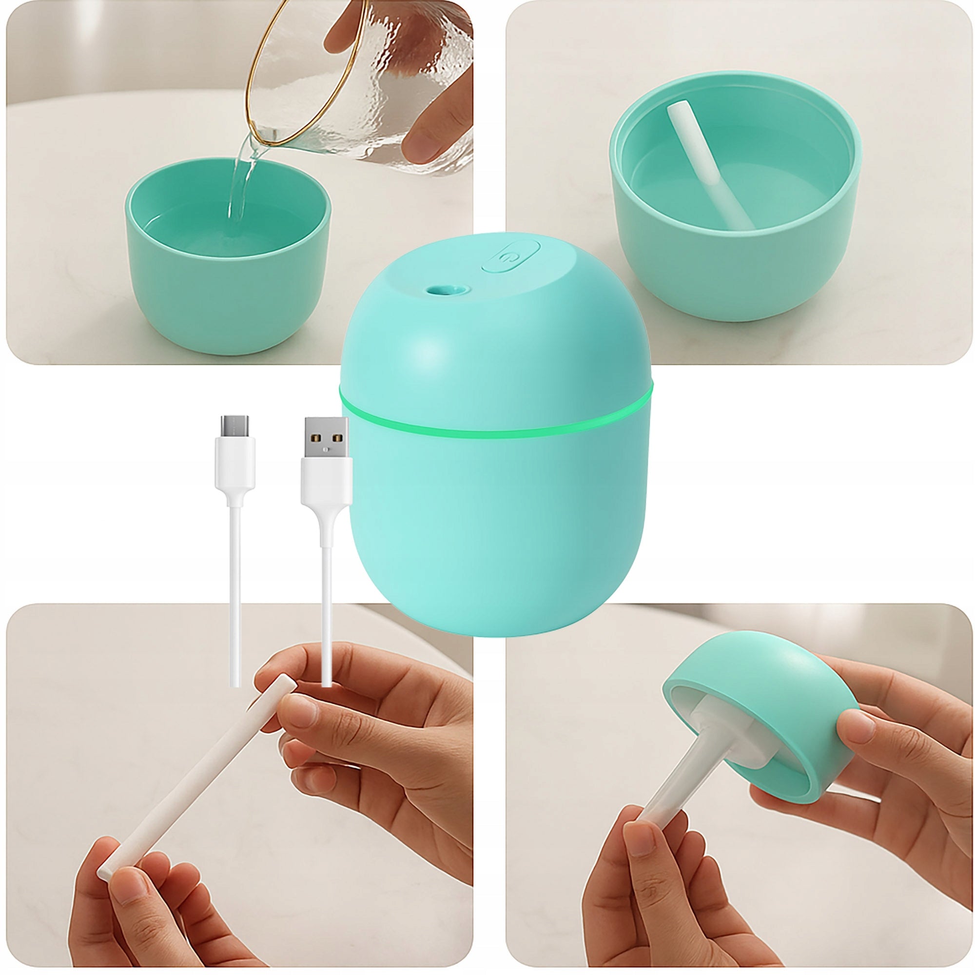 Usb Mini Ultrasonic Quiet Diffuser For Car Model mini nawilżacz