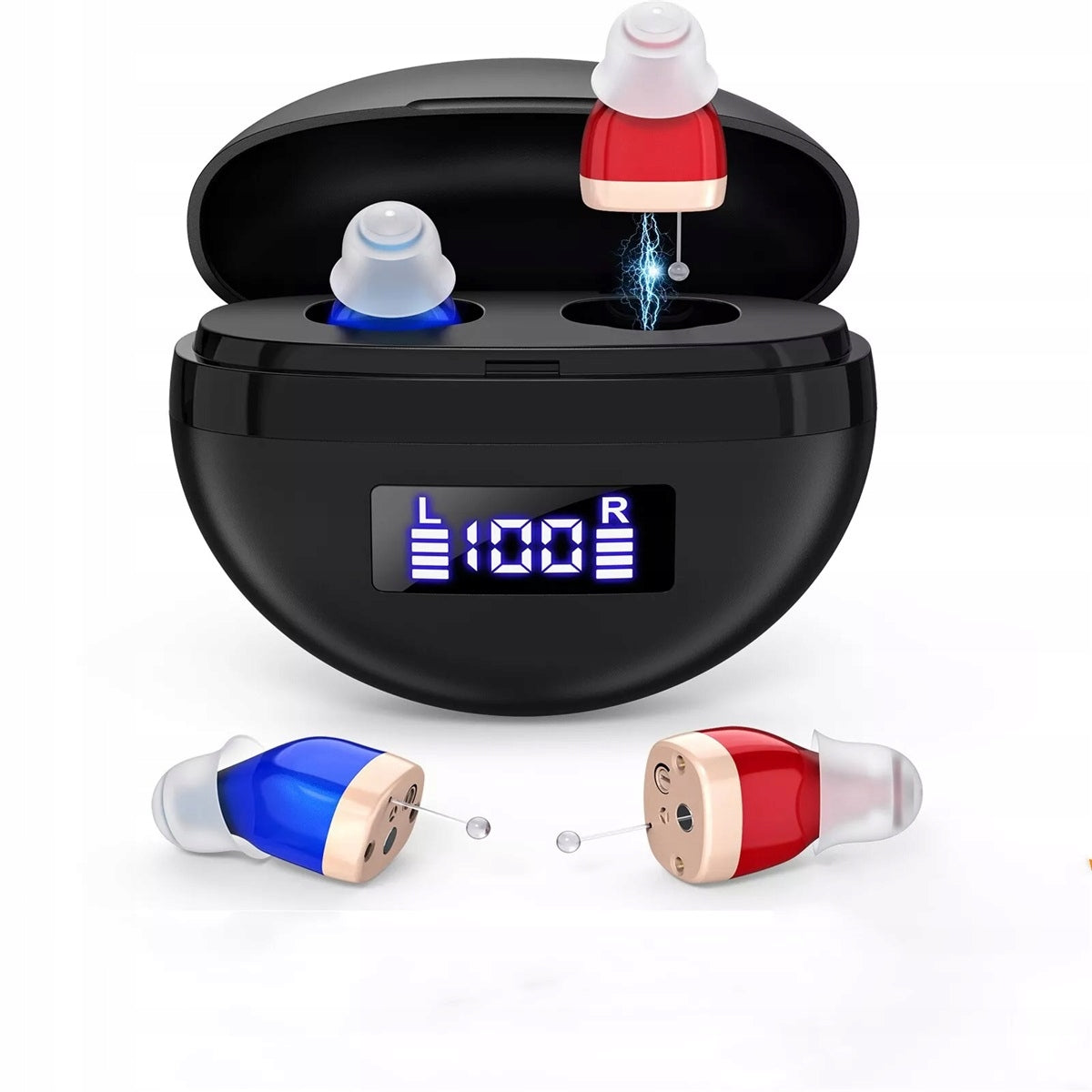 Usb Rechargeable In-Ear Hearing Aid With Noise Reduction Function Black