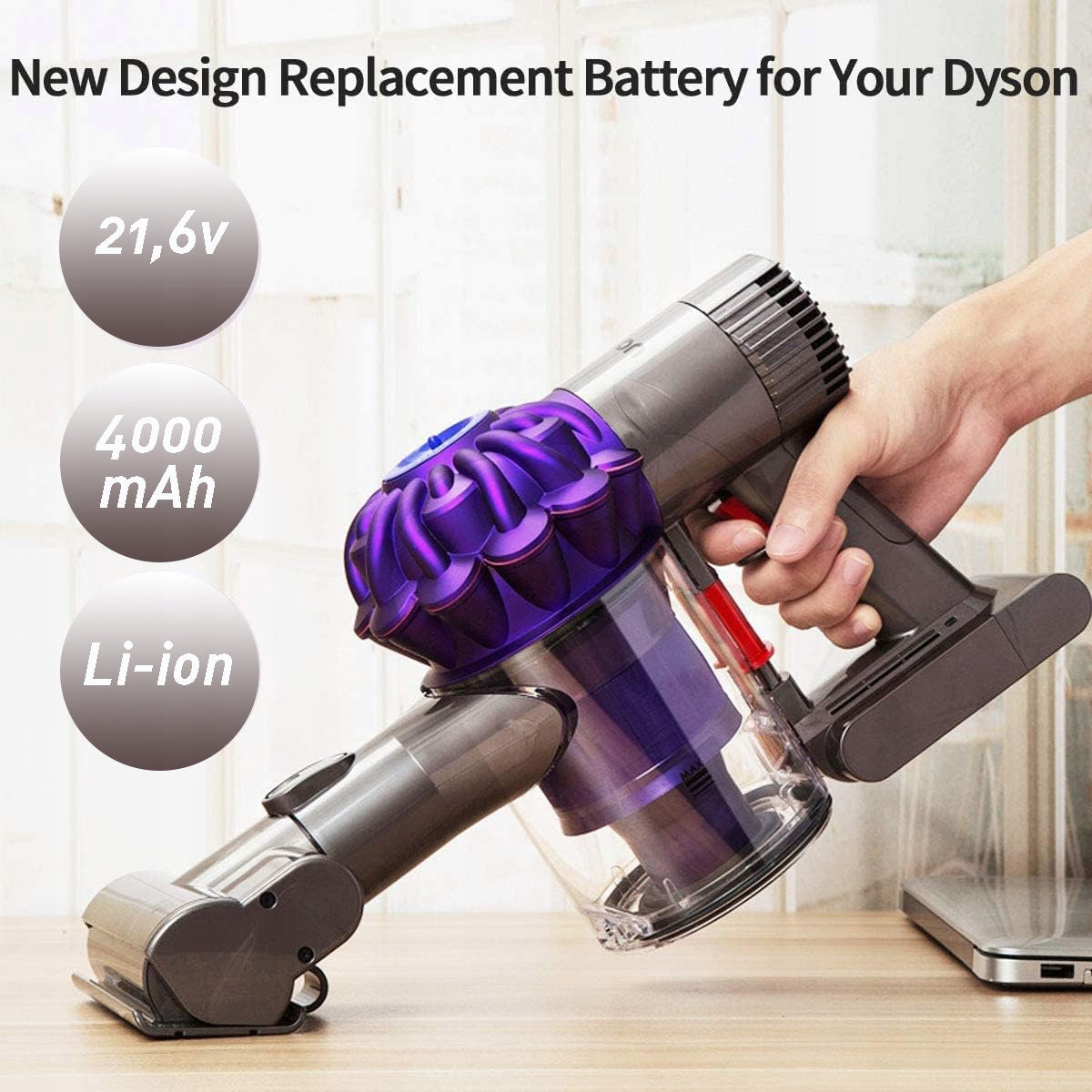 V8 Battery for Dyson V8 Absolute Animal Motörhead Fluffy SV10 21,6V 4,0Ah EAN (GTIN) 0740625111414