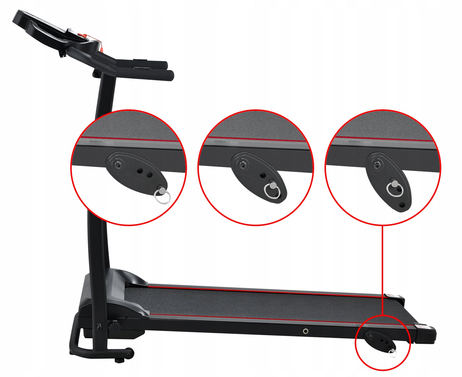 VACO Folding Electric Home Treadmill Tilt Adjustment Application Measurements training duration distance speed pulse burned calories