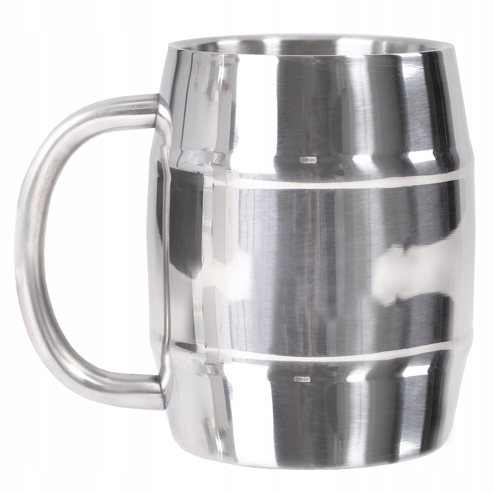 VACUUM BEER MUG MFH BARREL STAINLESS STEEL 450 ml +GR. Color silver