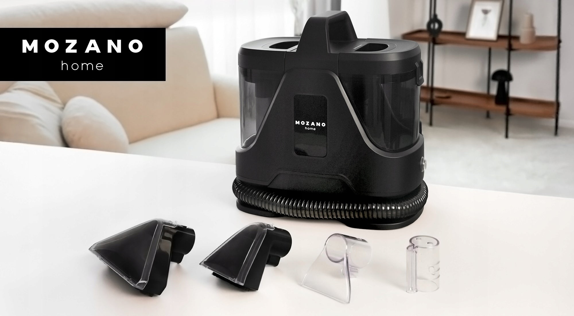 VACUUM CLEANER FOR CARPET UPHOLSTERY 800W LARGE SET WITH LIQUID MOZANO Dominant color black