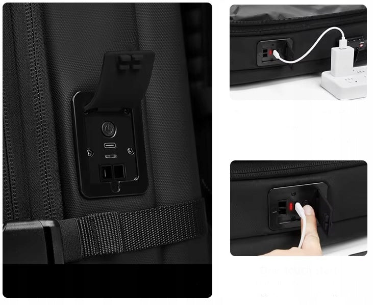 VACUUM COMPRESSION BACKPACK WITH BUILT-IN PUMP, LEATHER, ANTI-THEFT Packaging status original