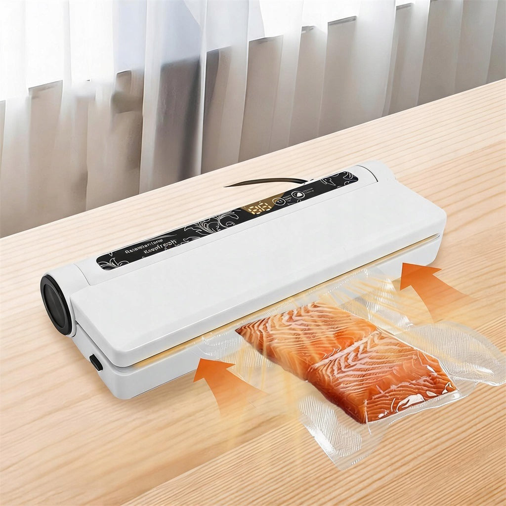 VACUUM SEALER AUTOMATIC 21CM WELDING OF FOOD PRODUCTS Dominant color white