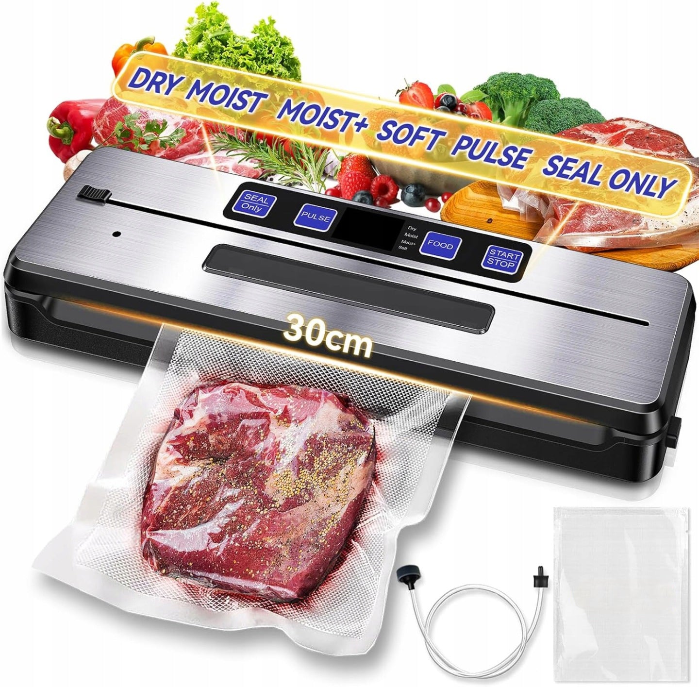 VACUUM SEALER FOOD FOIL PACKAGING MACHINE 120W + 5X BAGS