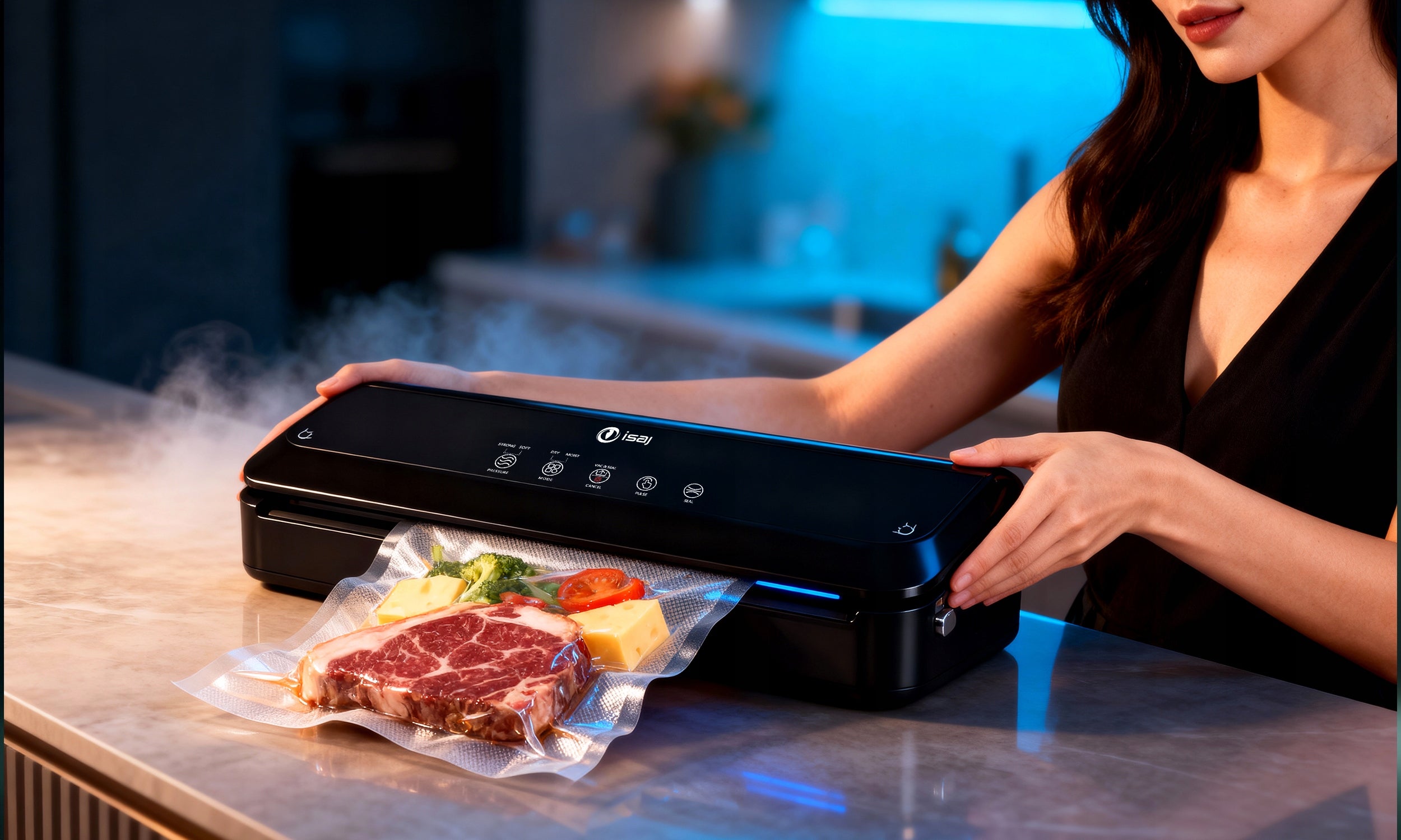 VACUUM SEALER FOR FOOD AUTOMATIC PACKAGING MACHINE ISAJ GL1 + FOIL EAN (GTIN) 5901042113138