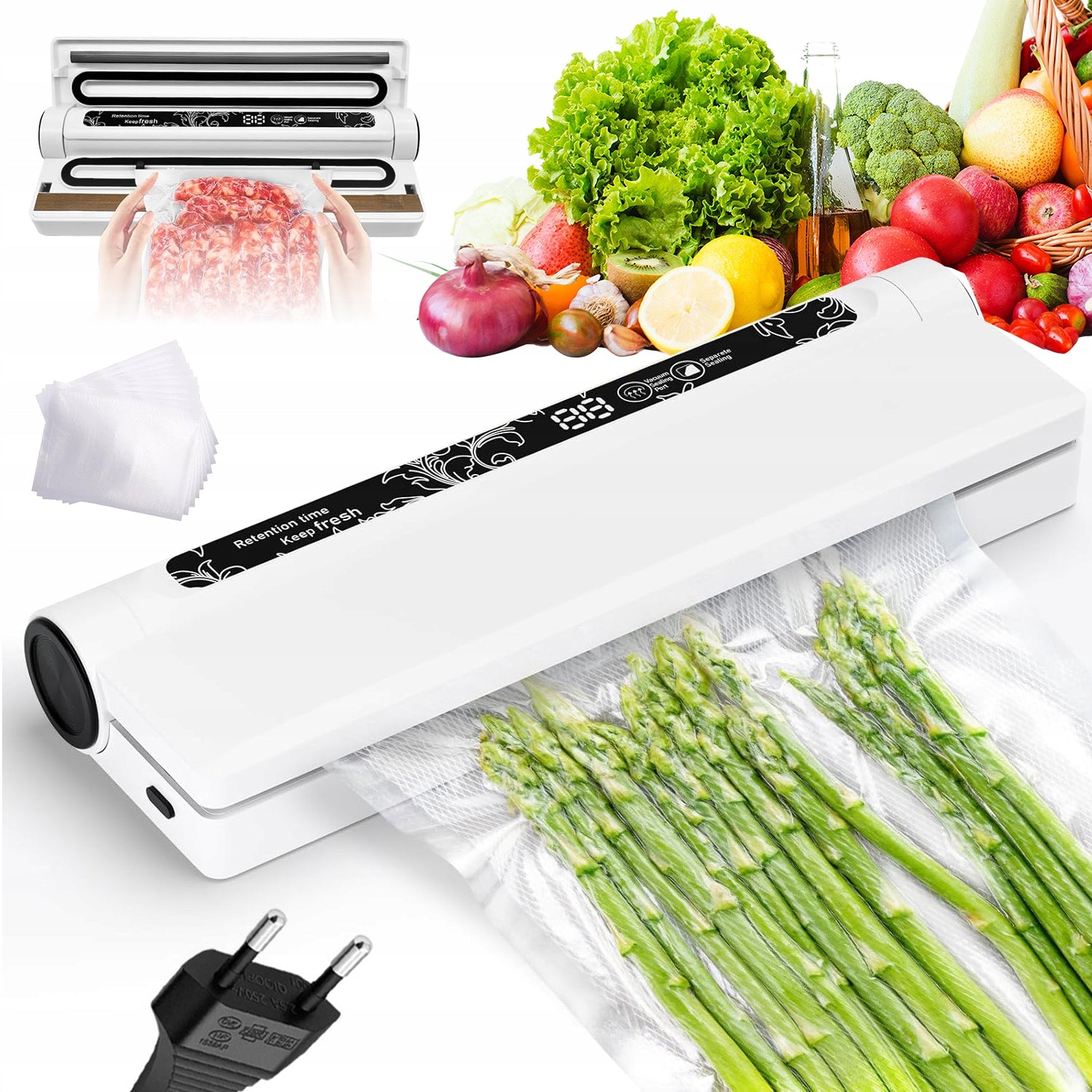VACUUM SEALER FOR FOOD + BAGS - VACUUM PACKAGING MACHINE FOR FOIL