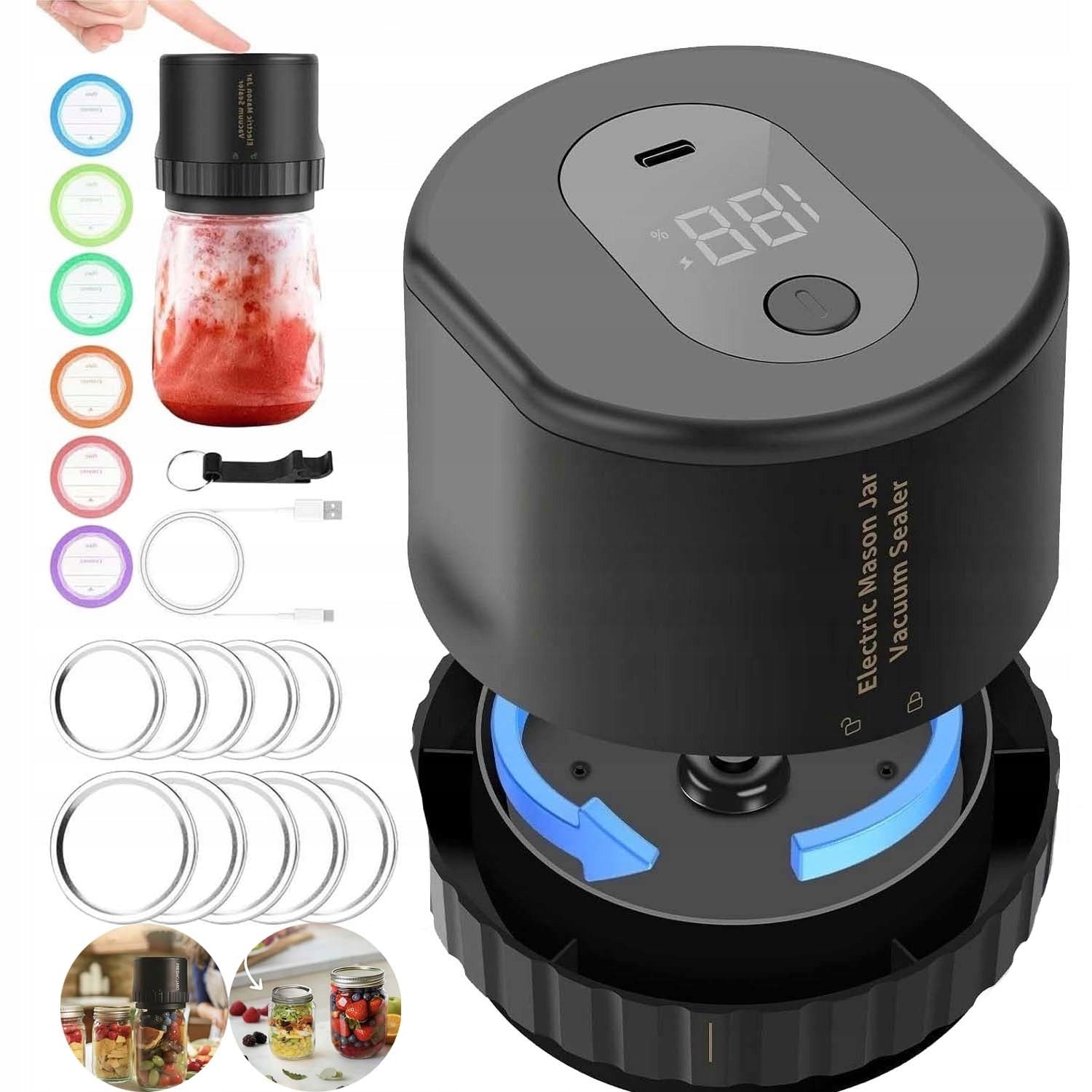 VACUUM SEALER FOR MASON JARS AUTOMATIC STOP PERMANENT