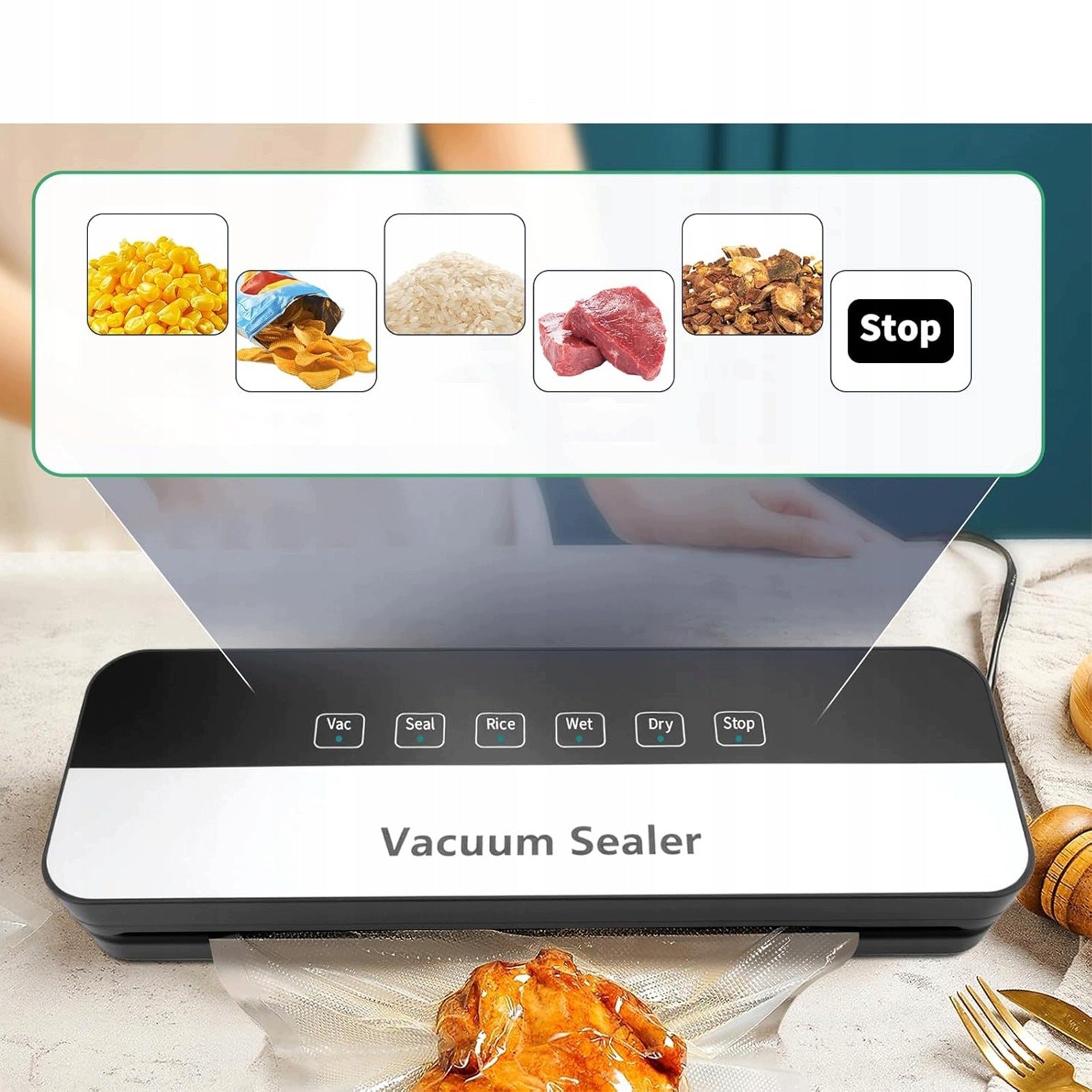 VACUUM SEALING MACHINE FOR FOOD PACKAGING Machine With 120W+10 XXL BAG Brand no brand