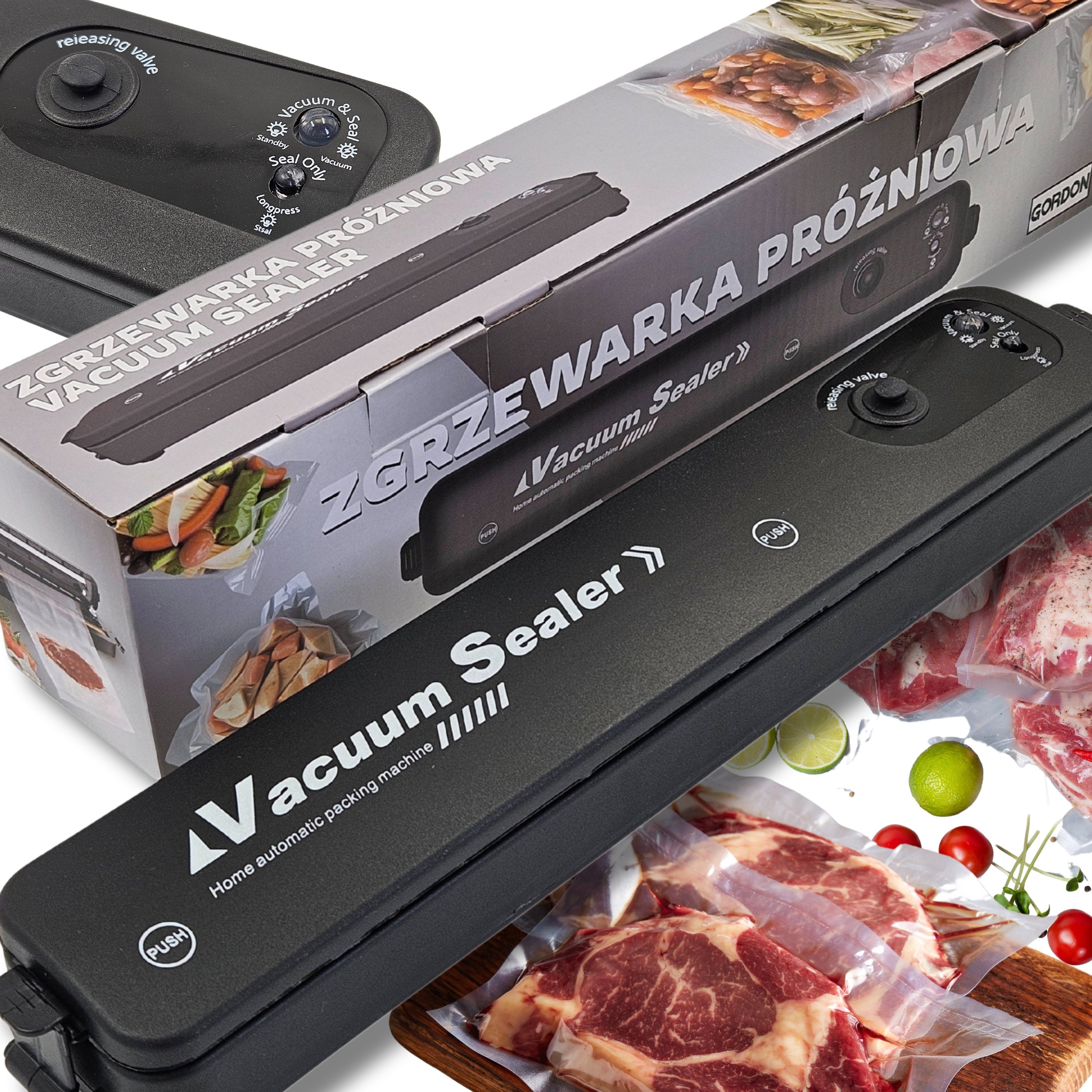 VACUUM WELDING MACHINE FOOD PACKAGING MACHINE + POUCHES