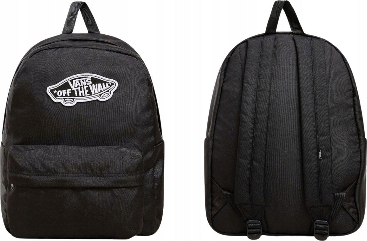 VANS SCHOOL BACKPACK OLD SKOOL BLACK LARGE CLASSIC REALM DESK BLACK 22 Liter.