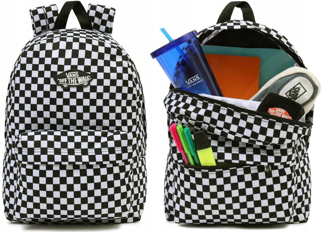 VANS SCHOOL BACKPACK OLD SKOOL CHECKERBOARD CHESSBOARD CLASSIC REALM BOARD