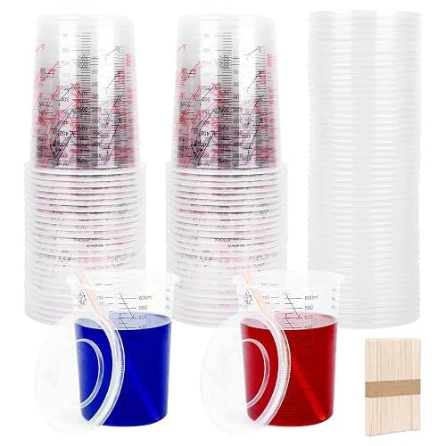 VARNISH MIXING CUP 1000 ML SET OF 20 PIECES PLASTIC STICKS Brand no brand