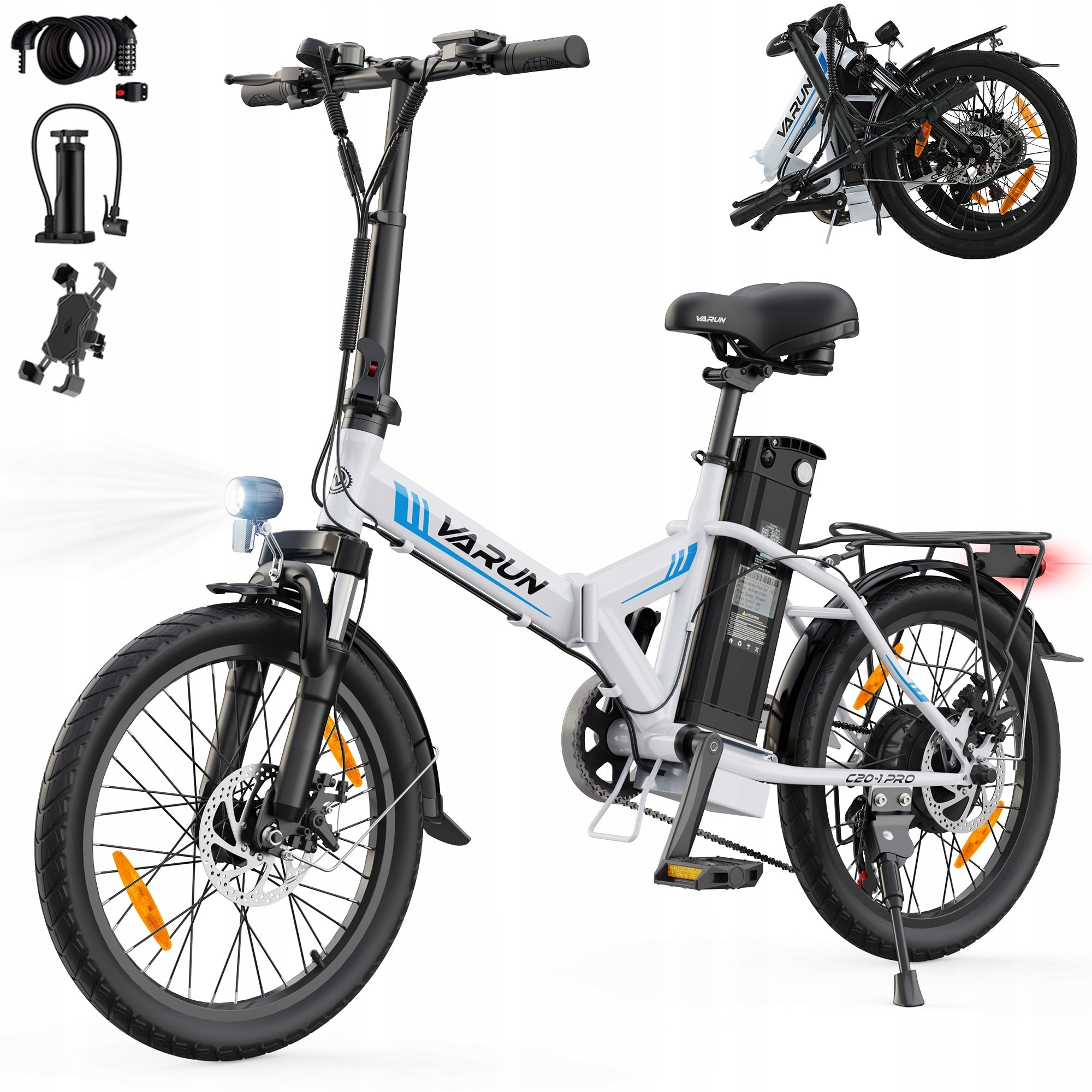 VARUN 48V 13Ah 25KM/H 250W 100HP 50NM Shimano Folding Electric Bike
