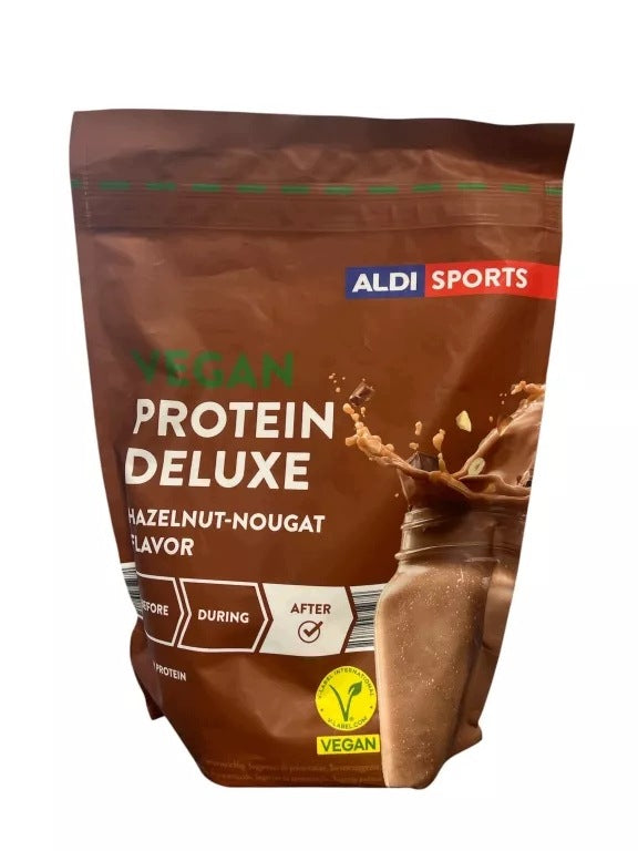 VEGAN PROTEIN DELUXE HAZELNUTS AND NOUGATS ALDI SPORTS