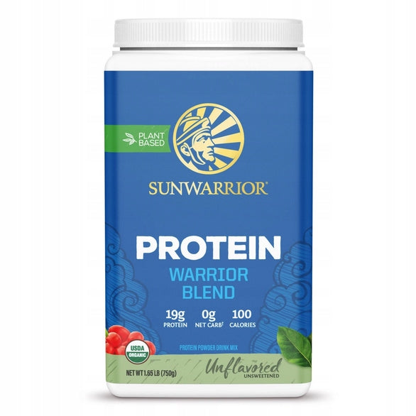 VEGAN PROTEIN SUNWARRIOR 750g WARRIOR BLEND NATURAL PEAS GOJI HEMP Packaging status original