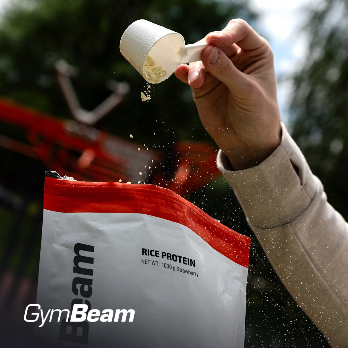 VEGAN RICE PROTEIN VEGE WITHOUT LACTOSE PLANT GymBeam 1000g tasteless Packaging status original