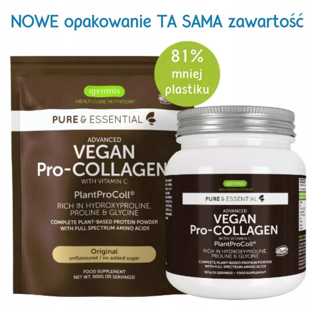 VEGAN collagen powder peptides Pro-COLLAGEN plus VITAMIN C Igennus Expiration date at least 1 year from the date of purchase