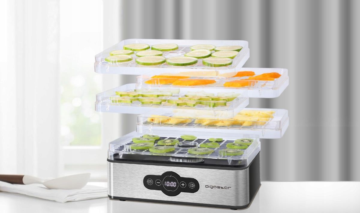 VEGETABLE FRUIT MUSHROOM DRYER AIGOSTAR CRISPY 240W TIMER 5 LEVELS Manufacturer code 300005INI