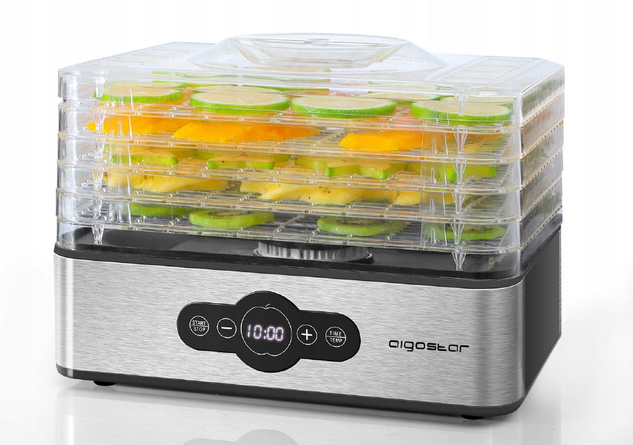 VEGETABLE FRUIT MUSHROOM DRYER AIGOSTAR CRISPY 240W TIMER 5 LEVELS Packaging status original