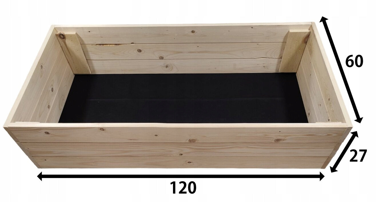 VEGETABLE HERBARIUM VEGETABLE CHEST WOODEN INSPECTION 60x120 HIGH 27cm Manufacturer code 5907085224442