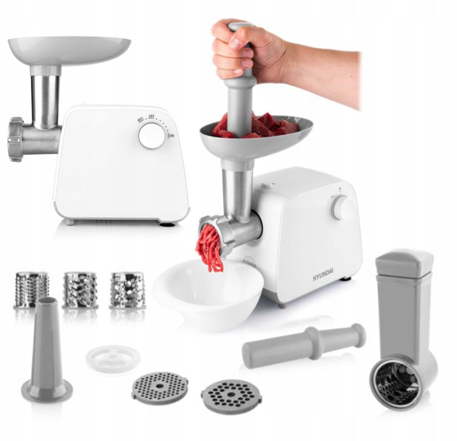 VEGETABLE MEAT GRINDER 1300W SHREDDER STUFFER + ACCESSORIES EAN (GTIN) 8590393376926