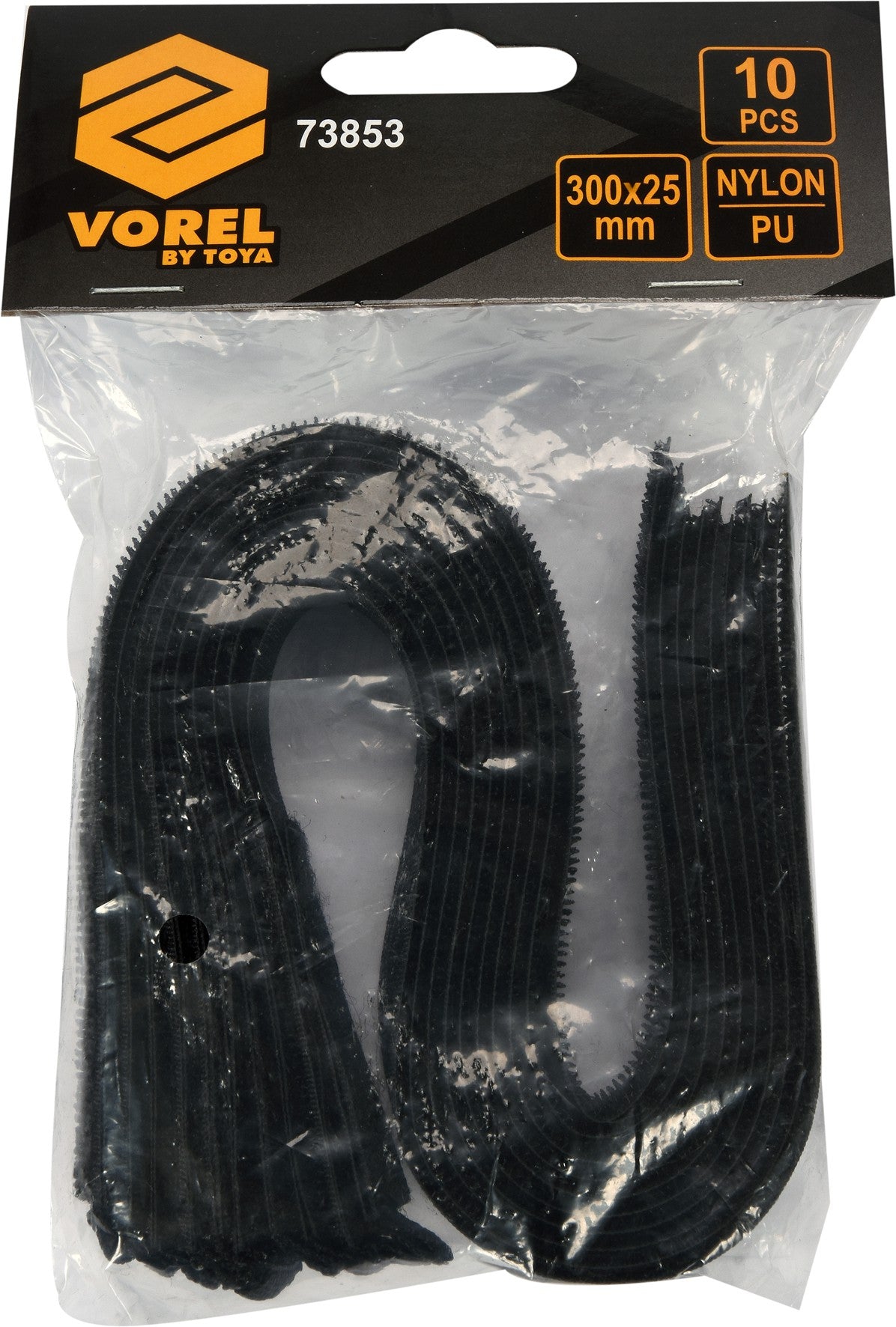 VELCRO BAND 300MM 10PCS BLACK 73853 Packaging status original