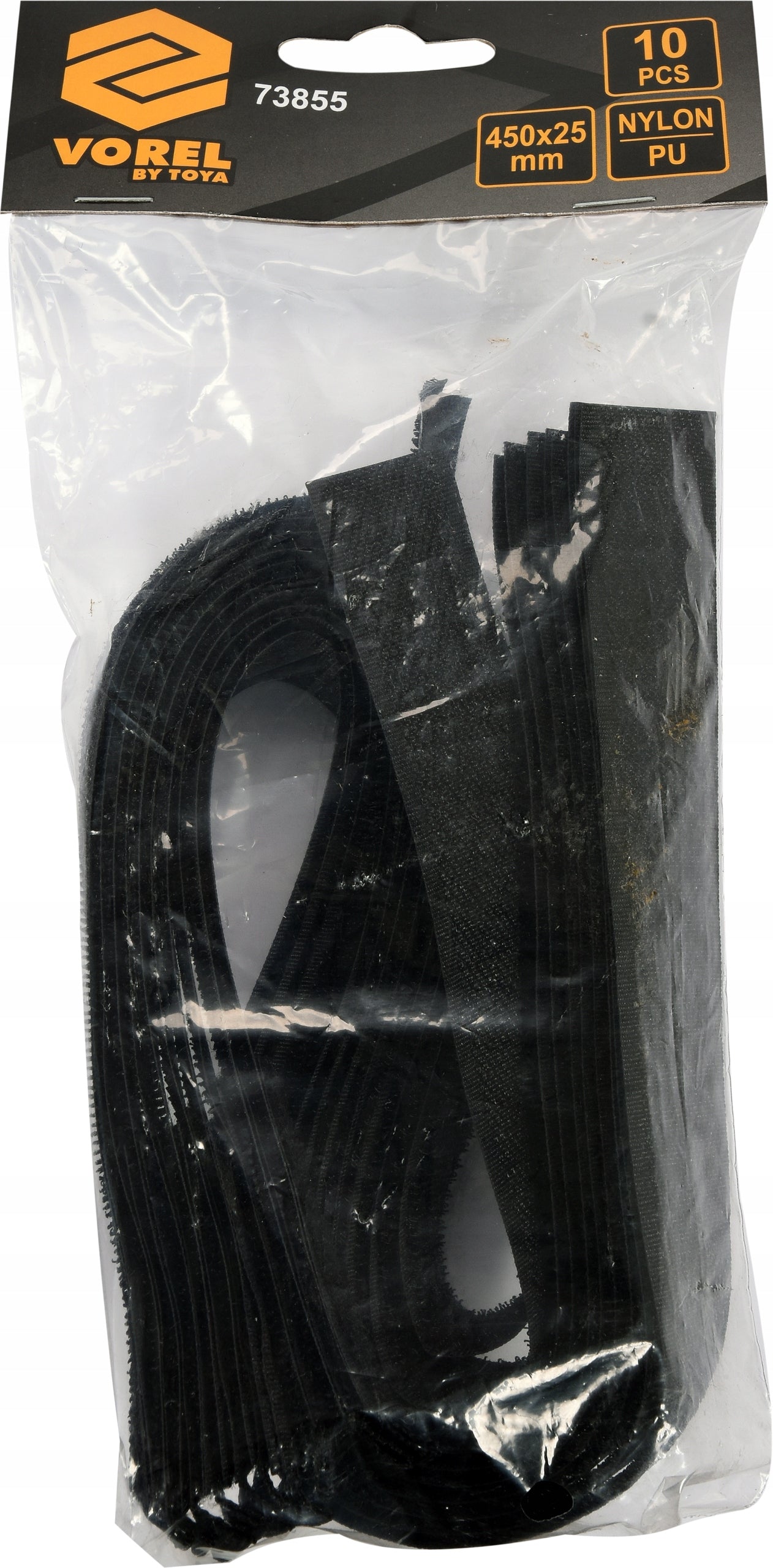 VELCRO BAND 450MM 10PCS BLACK 73855 TOY Brand Vorel