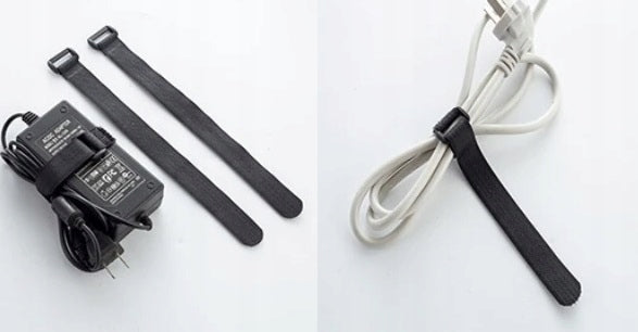 VELCRO BAND CABLE ORGANIZER GROMMET EYE STRONG TAPE 20 CM 2CM 10 PCS Manufacturer code Rzep do kabli typ 7 czarny