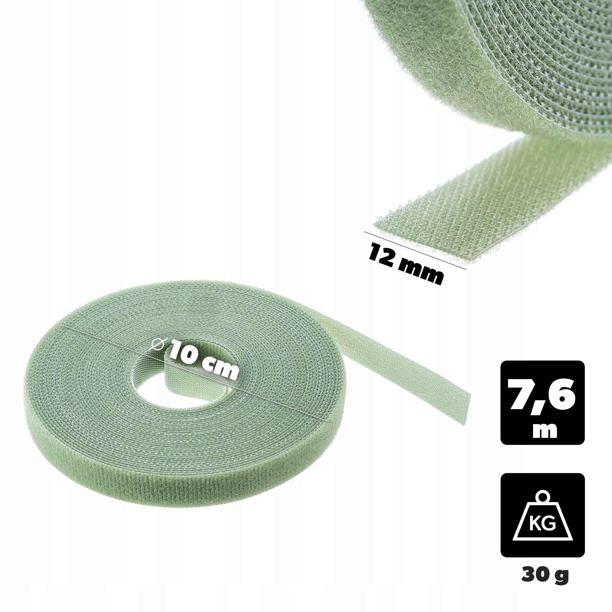 VELCRO BAND PLANT CABLE ORGANIZER 760cm STRONG FOR CUTTING TAPE 7,6m 12mm Brand Kadax