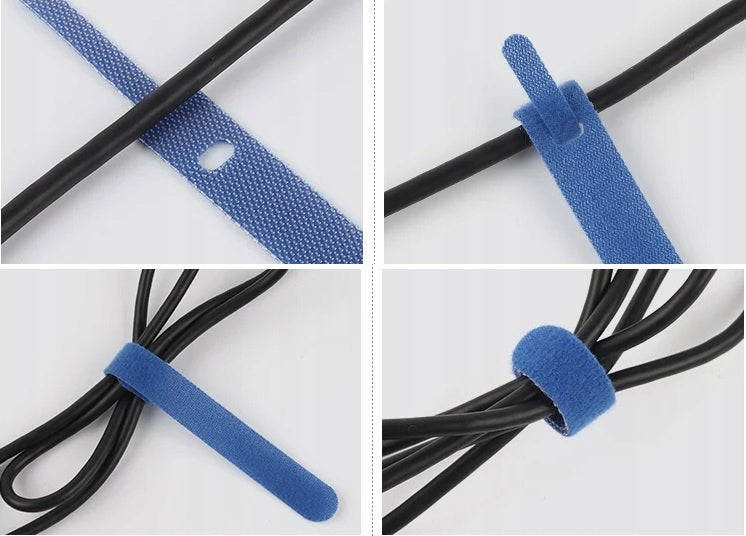 VELCRO BAND STRONG CABLE ORGANIZER WITH NARROW END 150x12mm 100 pcs 14m! Model Rzep do kabli typ 2 czarny