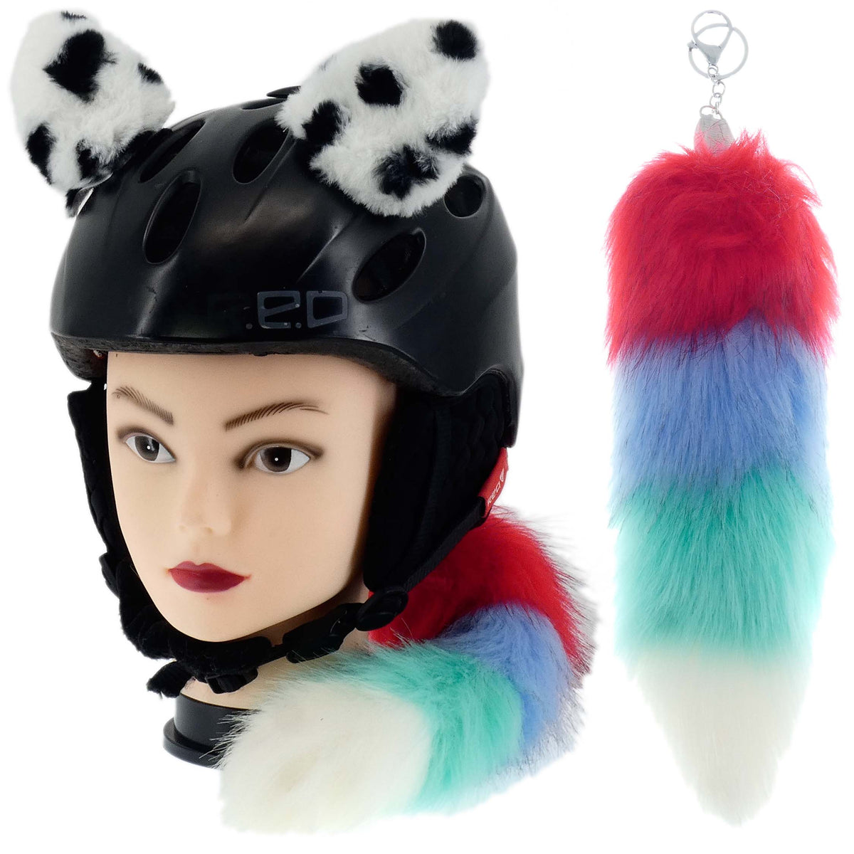 VELCRO SKI HELMET ORNAMENT EARS KITA PATCHES GLOWING LED COLOR F