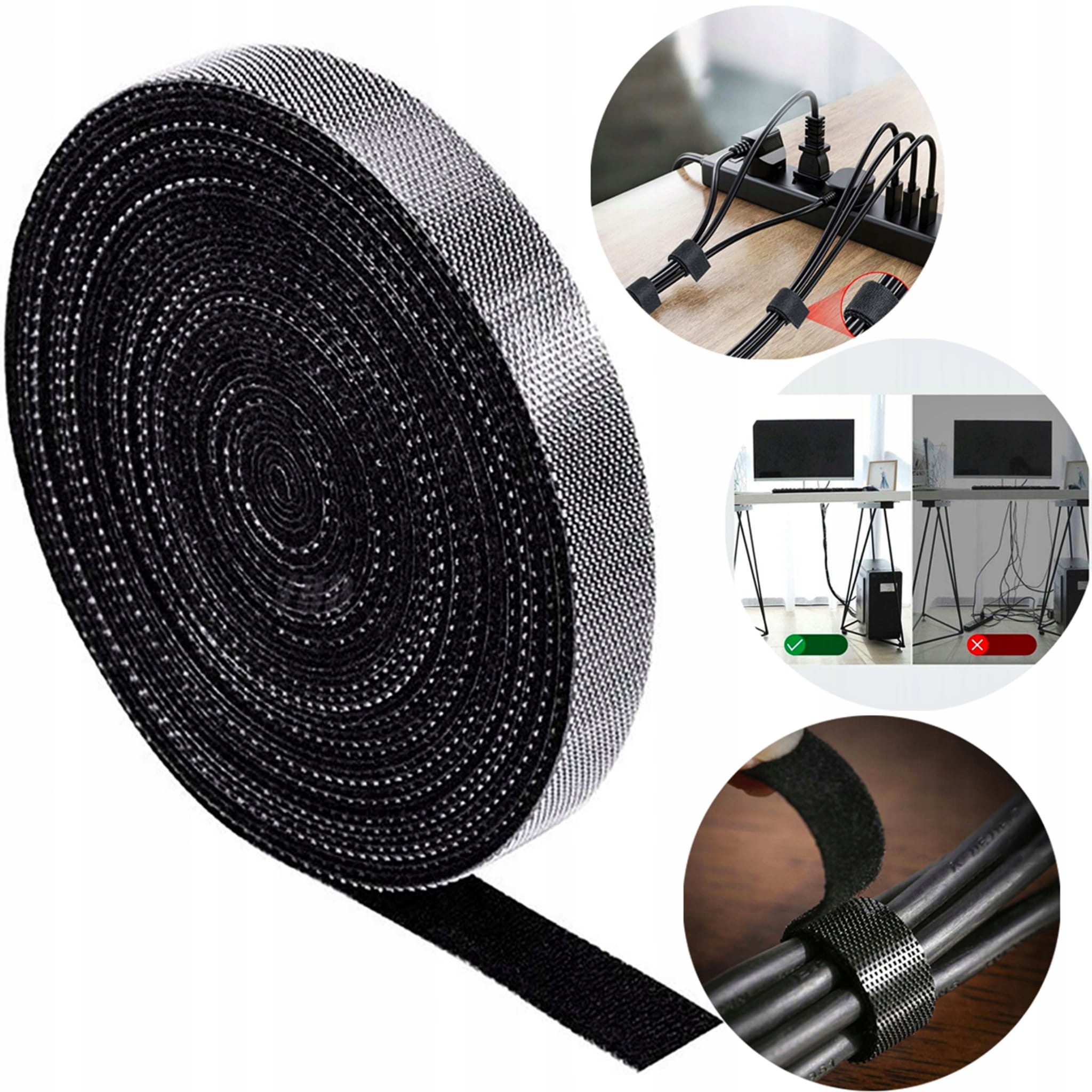 VELCRO TAPE VELCRO BAND CABLE ORGANIZER 10mm 5m