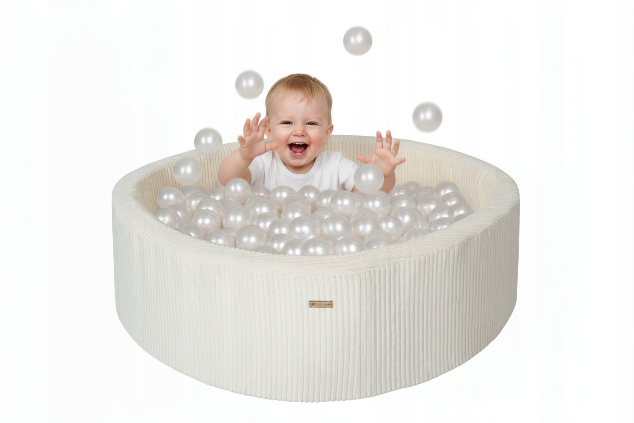 VELINDA Polish SAFE DRY POOL 90cm WITH BALLS 7cm 200 PCS CORDUROY Brand no brand