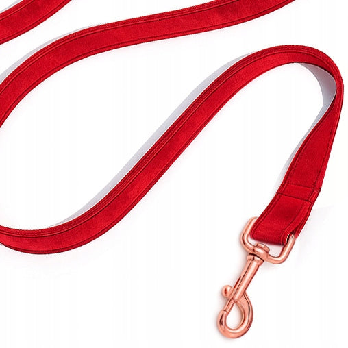 VELOUR ADJUSTABLE DOG LEASH FOR TRAINING WALK VELOUR - 3m Color red