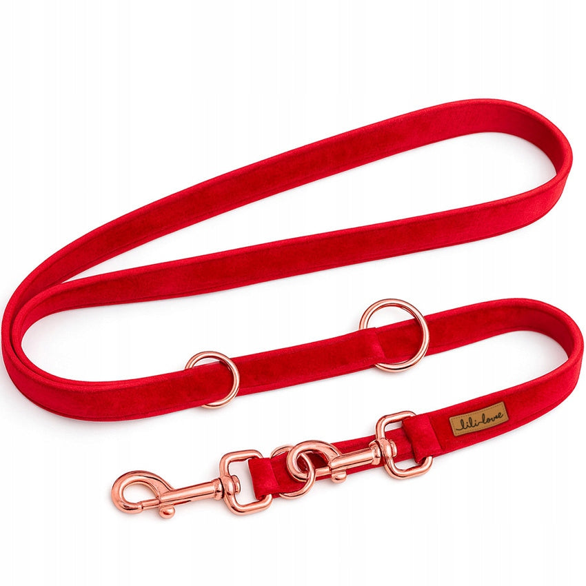 VELOUR ADJUSTABLE DOG LEASH FOR TRAINING WALK VELOUR - 3m Manufacturer code SMYCZ.WELUR.RED.3