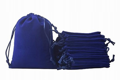 VELVET BAGS BLUE FOR JEWELRY GIFT WEDDING 10 PCS WEDding