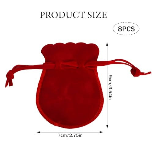 VELVET BAGS WITH DRAWSTRING FOR JEWELRY GIFT 8PCS 9X7CM for home Manufacturer code Producent niezależny