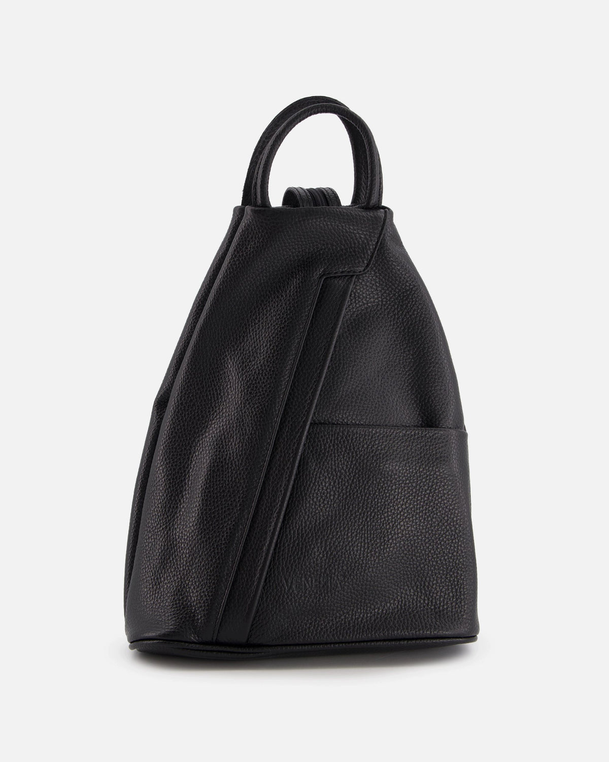 VENEZIA Black Genuine Leather Women's Backpack with Two Handles