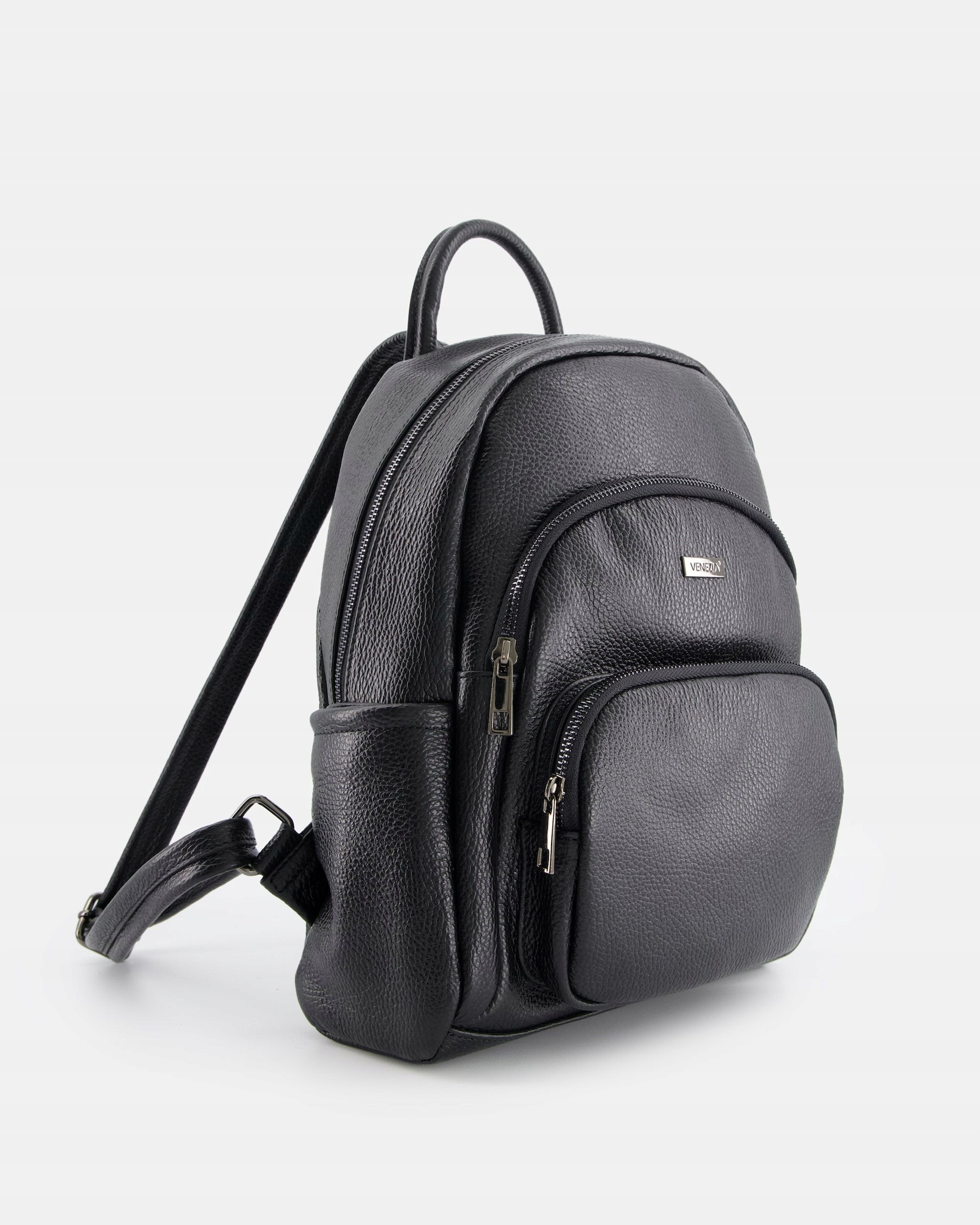 VENEZIA women's leather backpack in black with pockets Brand VENEZIA