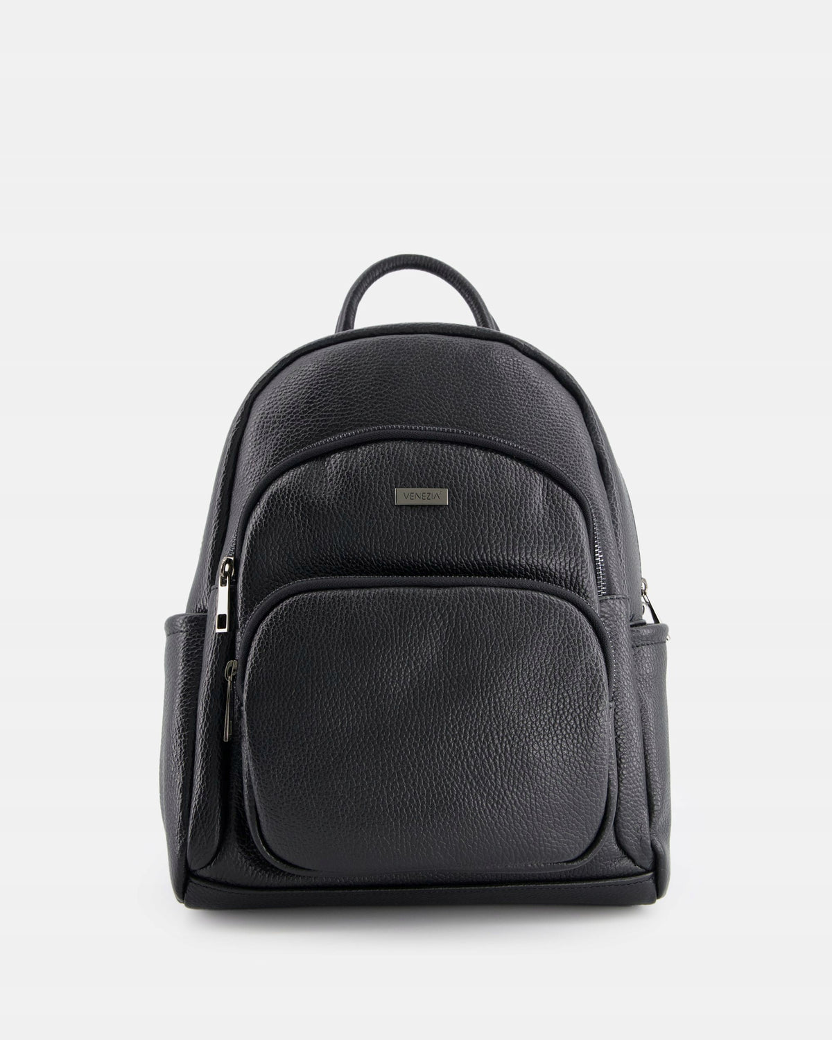 VENEZIA women's leather backpack in black with pockets