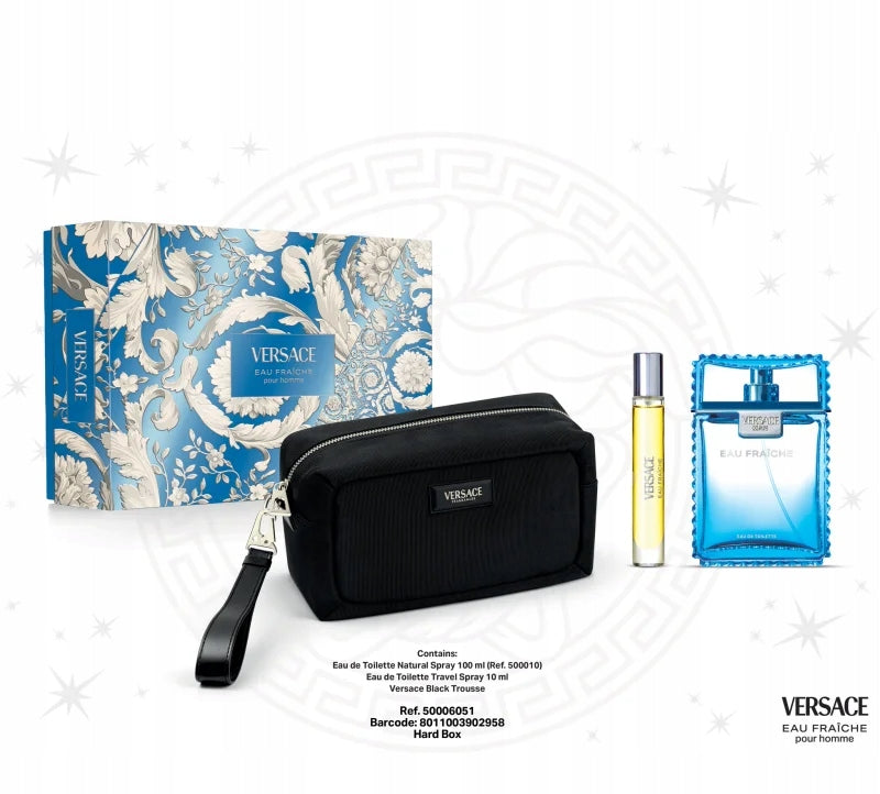 VERSACE Set Eau Fraiche EDT 100ml + EDT 10ml + Black Trousse